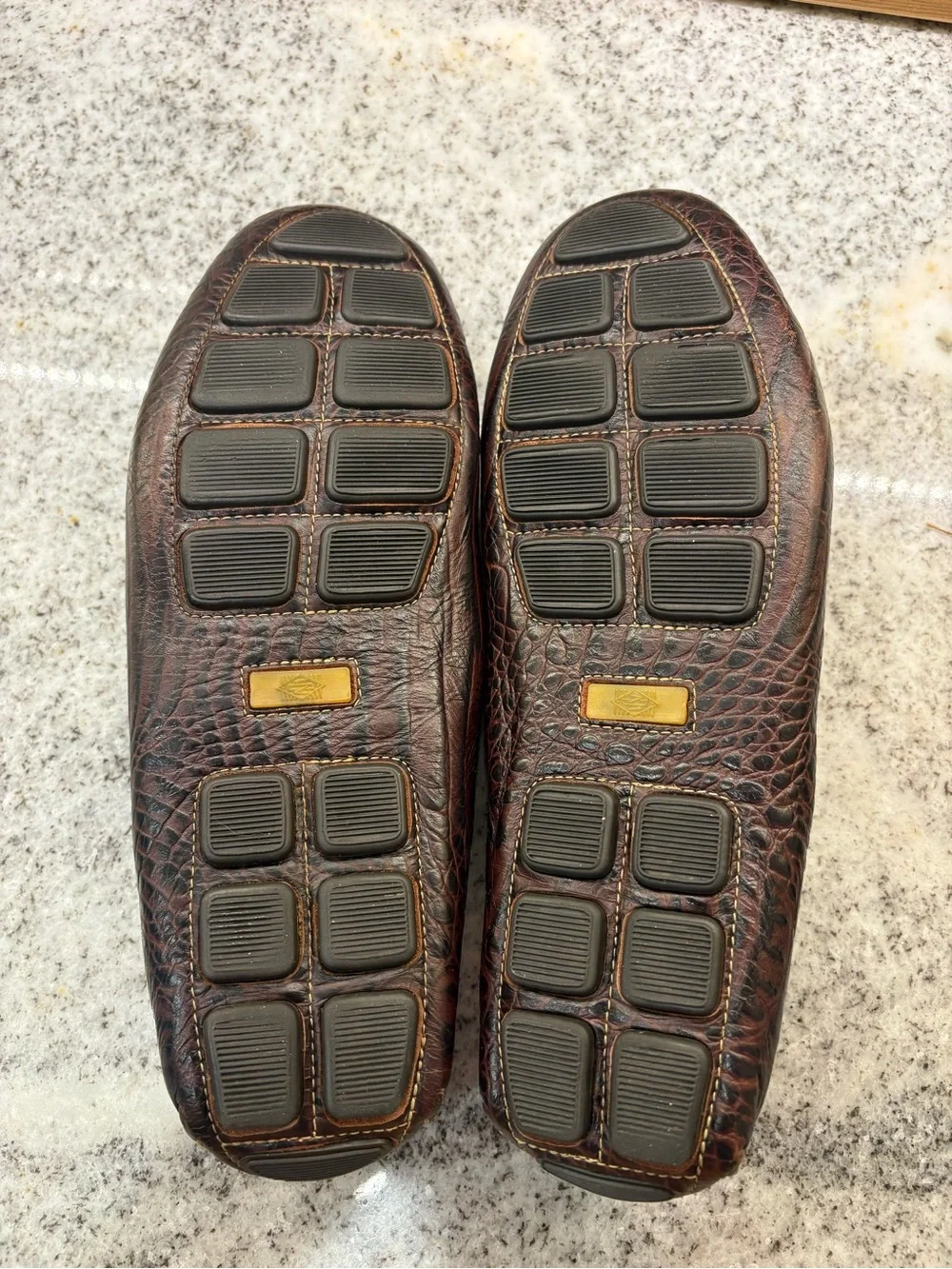 Martin Dingman Men's Dark Brown Croc-Embossed Leather Loafers